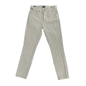 Citizens Of Humanity Cream Crop High Rise Skinny Pinstripe Jeans Size 26 Women’s